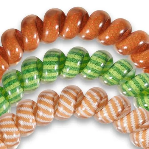 TELETIES Football Small Spiral Hair Coils No Crease Ties