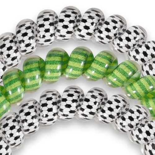 TELETIES Football Small Spiral Hair Coils No Crease Ties