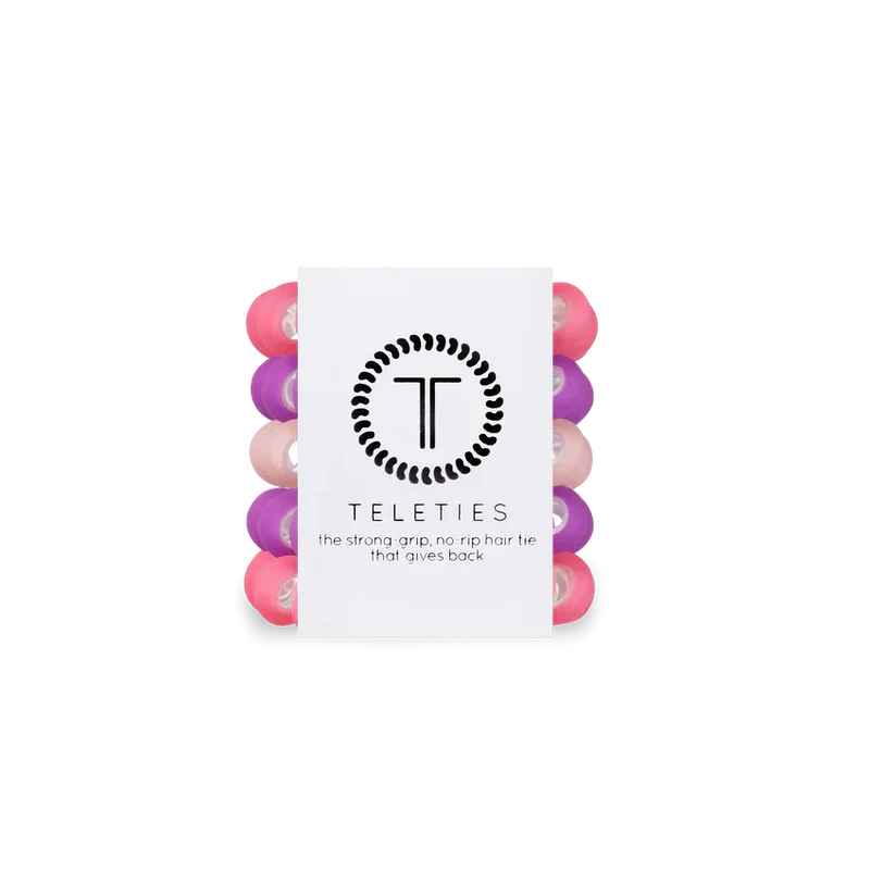 Tiny Teleties No Rip Strong Grip Spiral Hair Ties Five Pack Party People
