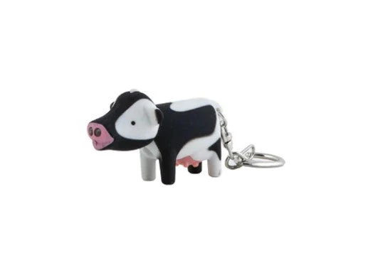 Bright Cow LED Light-Up Keyring with Realistic Mooing Sound Effect