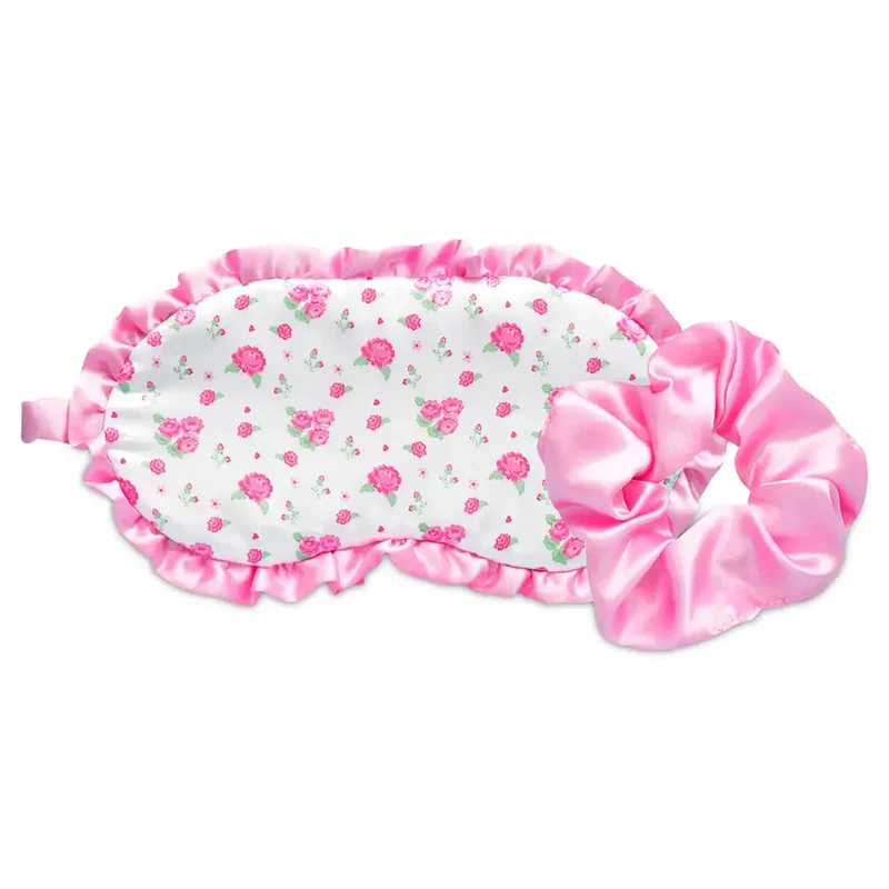 Pretty Pink Satin Eye Mask and Scrunchie Set