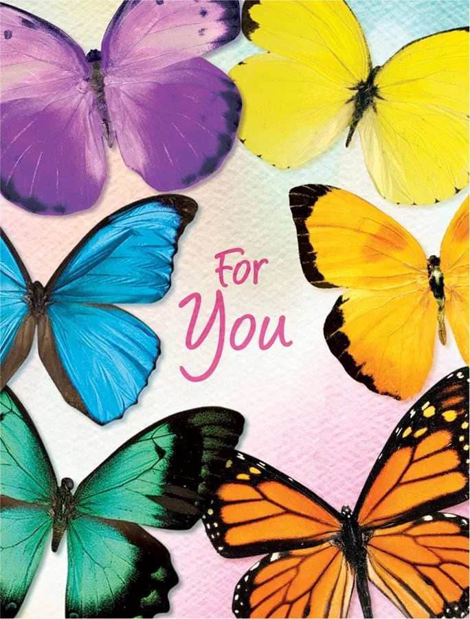 Photographic Butterfly Mini Card with Vibrant Glitter Accents