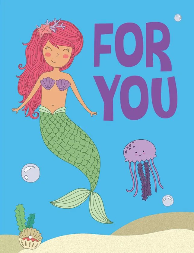 Paper House Productions Mermaid Glitter Mini Birthday Gift Enclosure Card