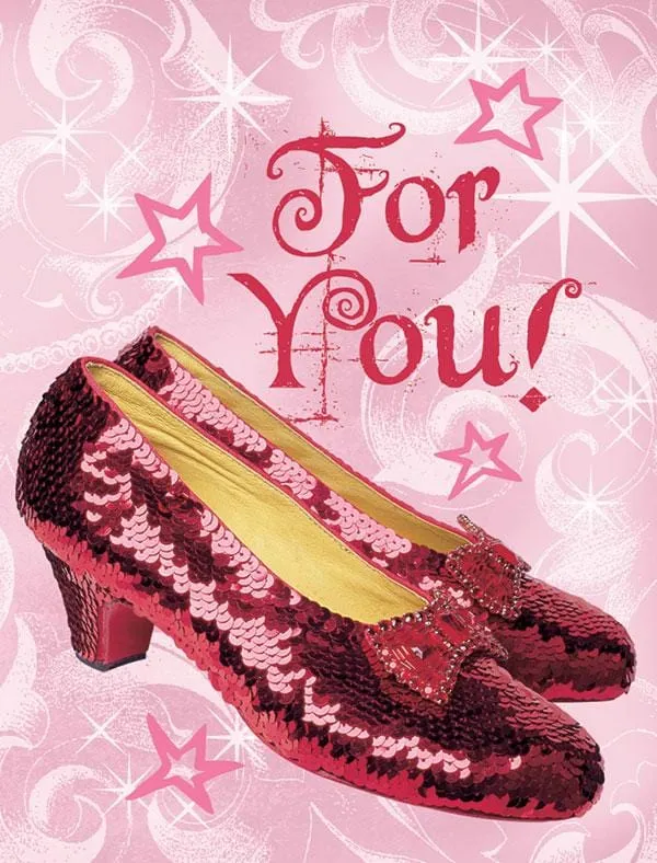 Wizard of Oz Ruby Slippers Glitter Mini Gift Enclosure Card