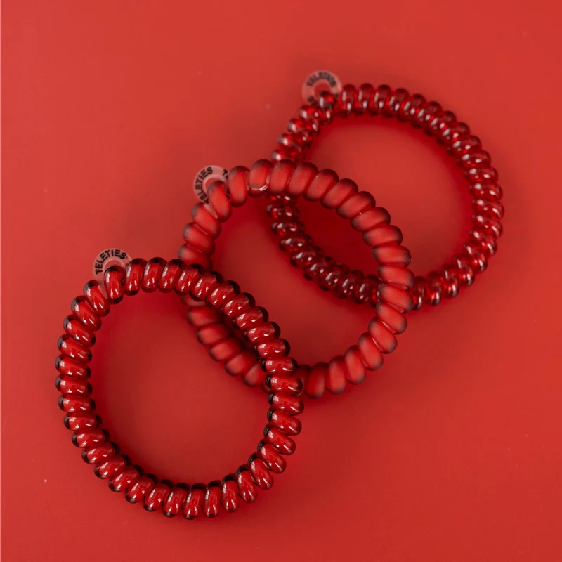 TELETIES Red Carpet Ready Small Spiral Hair Ties 3-Pack