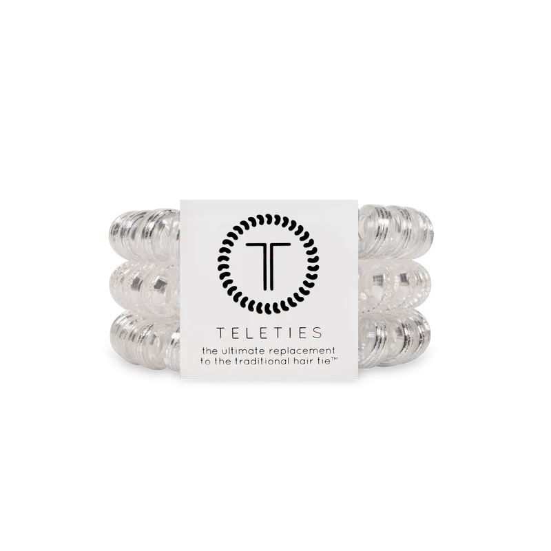 Silver Slay Large Spiral Hair Ties Gray 3-Pack No Rip Grip