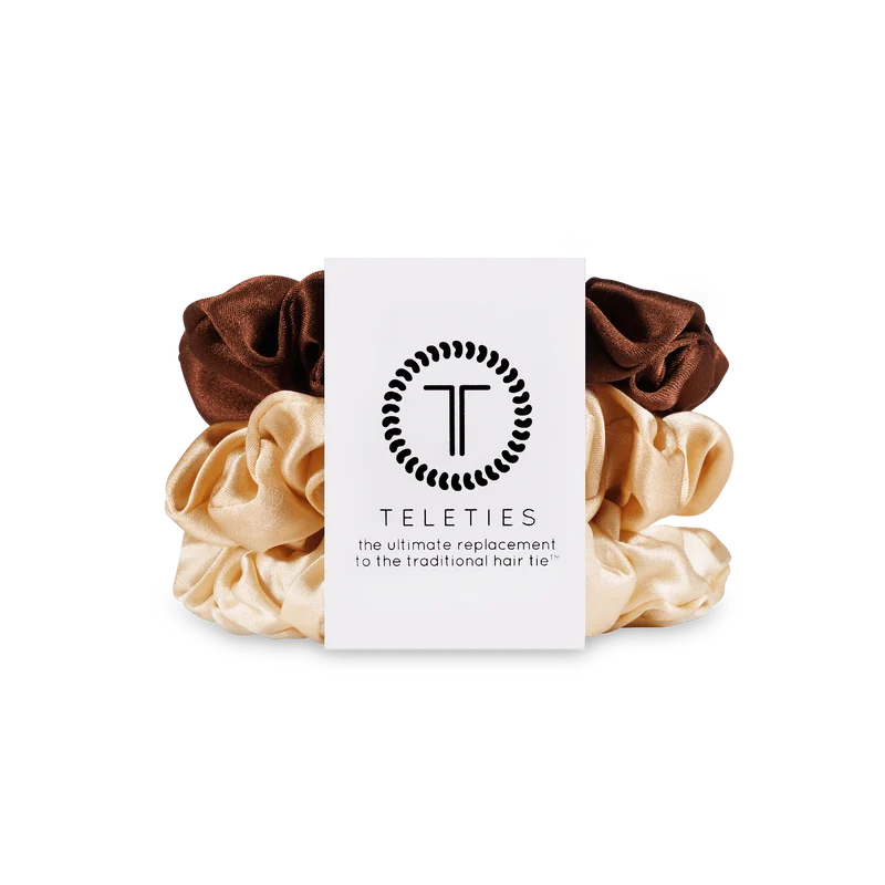 TELETIES Large Silk Scrunchies For the Love of Nudes 3-Pack