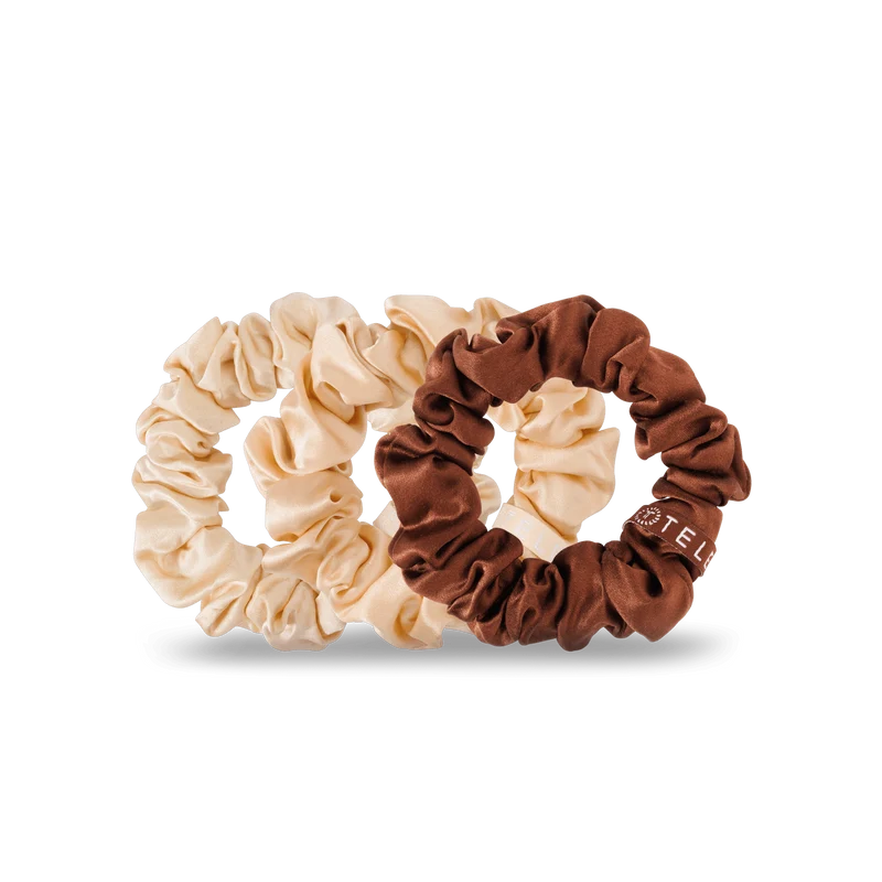 TELETIES Large Silk Scrunchies For the Love of Nudes 3-Pack