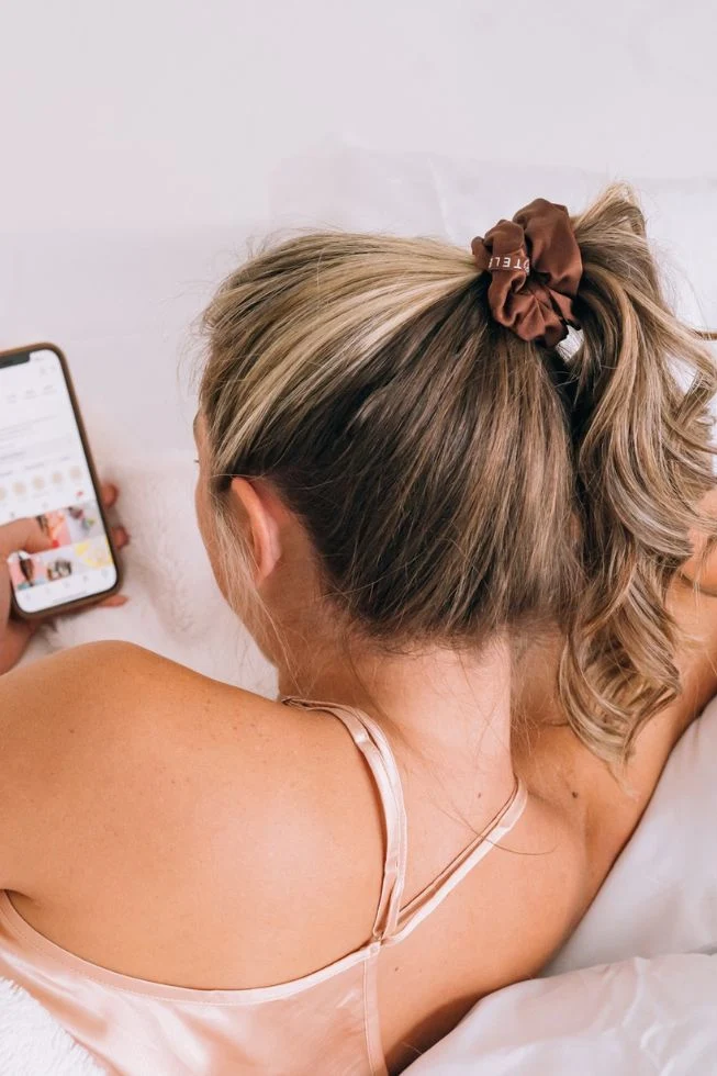 TELETIES Large Silk Scrunchies For the Love of Nudes 3-Pack