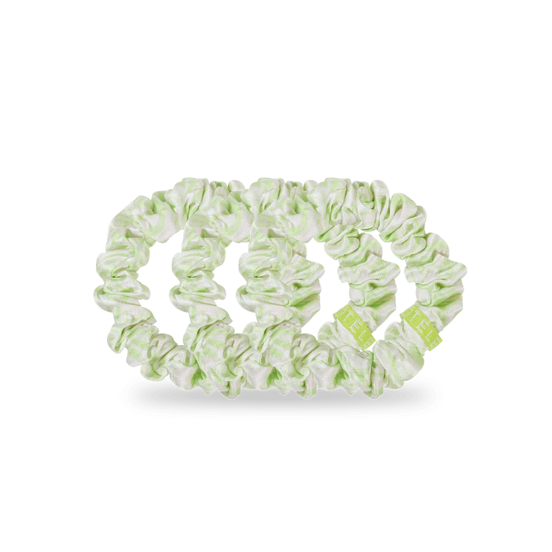 TELETIES Lost My Marbles Small Green Silk Hair Scrunchies 3-Pack