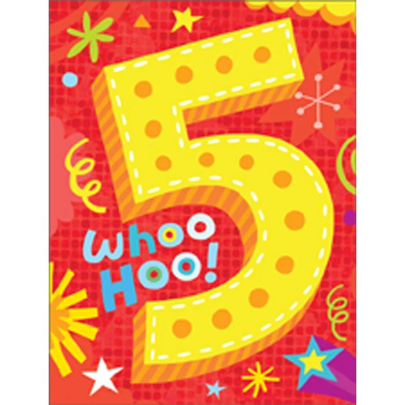 Whoo Hoo Five Mini Blank Age 5 Gift Enclosure Card