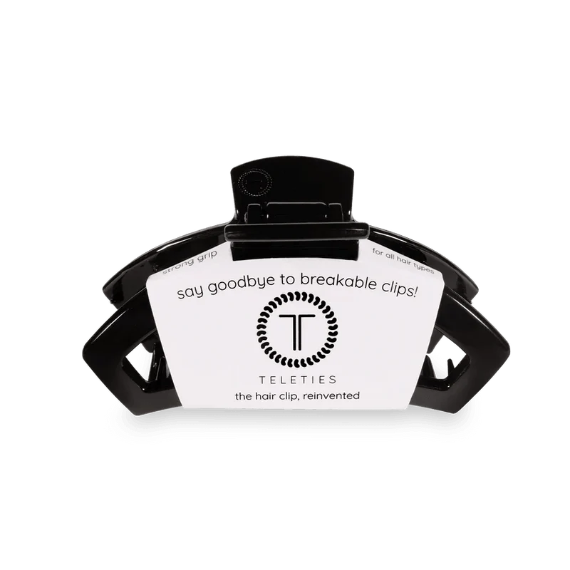 Teleties Open Medium Hair Clip Jet Black