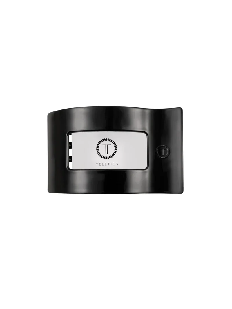 Teleties Medium Flat Rectangle Hair Clip Jet Black