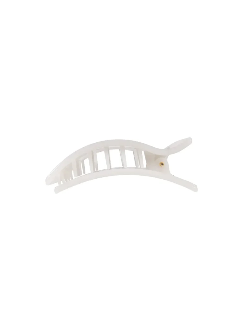 Coconut White Small Flat Rectangle Hair Clip