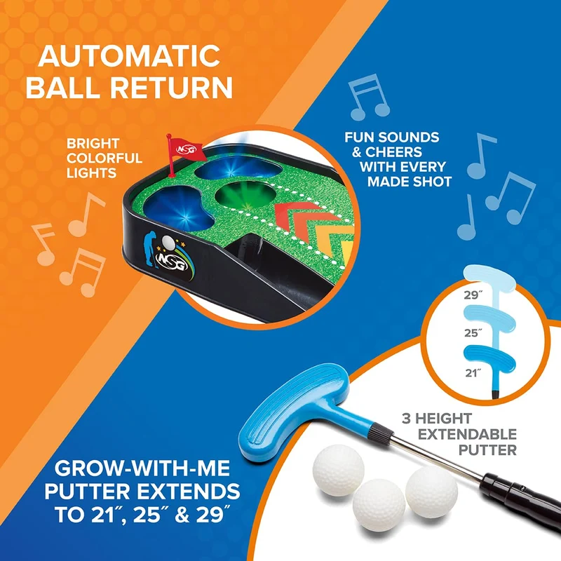 NSG Electronic Mini-Putt Kids Golf Set with Adjustable Putter
