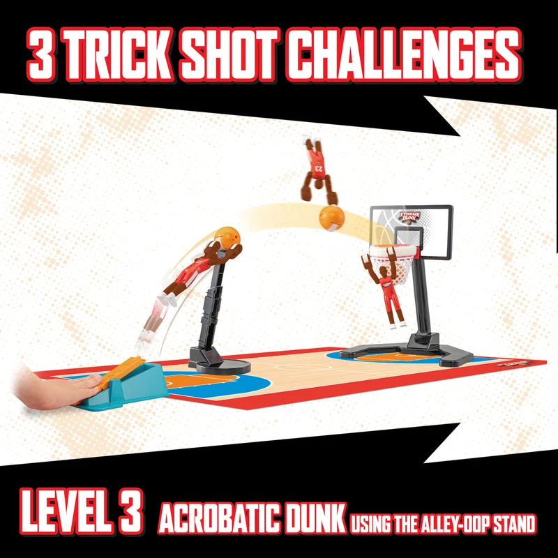 TOMY Xtreme Dunk Fast Tabletop Basketball Game with Slam Dunk Action