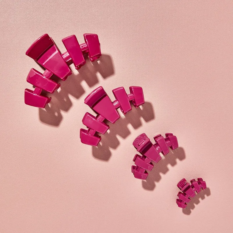 TELETIES Classic Wild Side Medium Claw Hair Clip in Deep Magenta