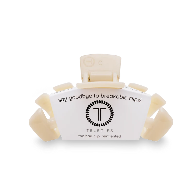 Durable Classic Almond Beige Medium Claw Hair Clip by TELETIES