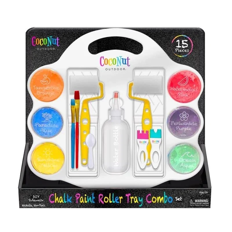 Ultimate Sidewalk Chalk Paint Roller and Tray 17-Piece Set