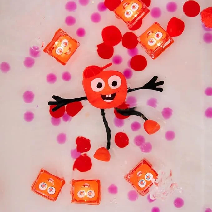 Glo Pals Sammy Red Water-Activated Bath Toy with 2 Reusable