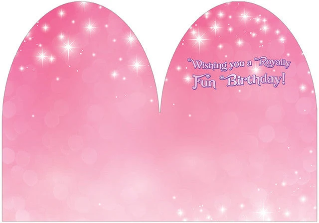 Pink Castle and Rainbow Die Cut Glitter Birthday Card For Girls