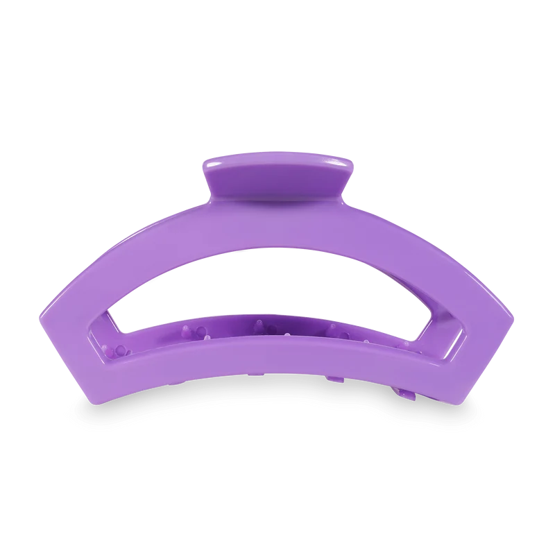 TELETIES Open Antigua Large Purple Claw Clip with Bendable Teeth