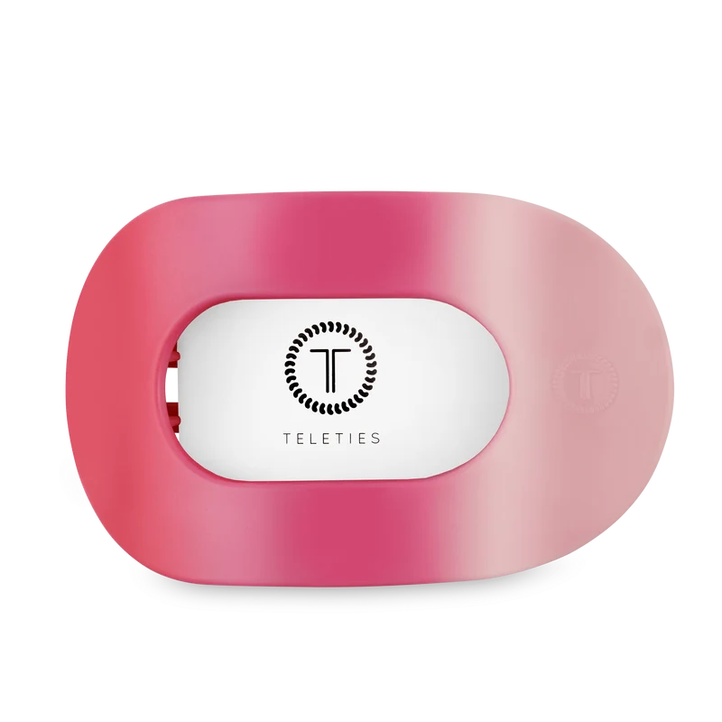 TELETIES Kiss & Tell Large Pink Ombre Flat Hair Clip