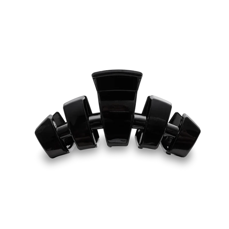 Classic Jet Black Medium Claw Hair Clip with Bendable Teeth