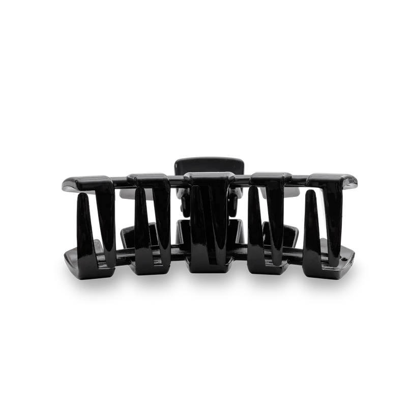 Classic Jet Black Medium Claw Hair Clip with Bendable Teeth