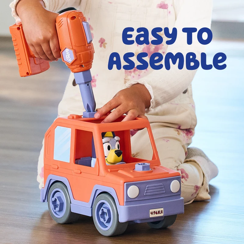 Build-A-Buddy Bluey Take Apart Motorized Car with Toy Drill