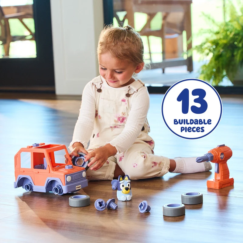 Build-A-Buddy Bluey Take Apart Motorized Car with Toy Drill