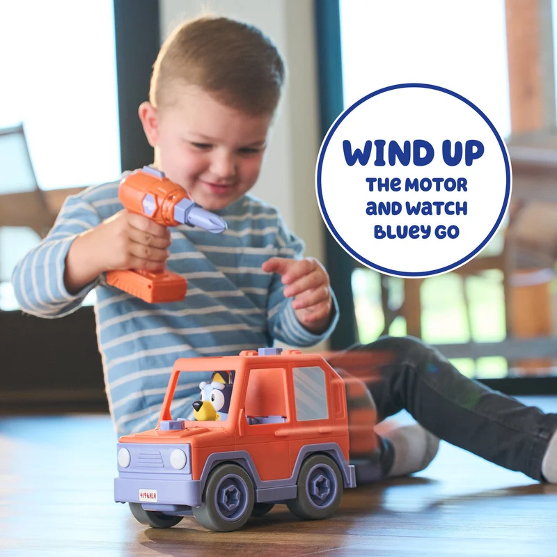 Build-A-Buddy Bluey Take Apart Motorized Car with Toy Drill