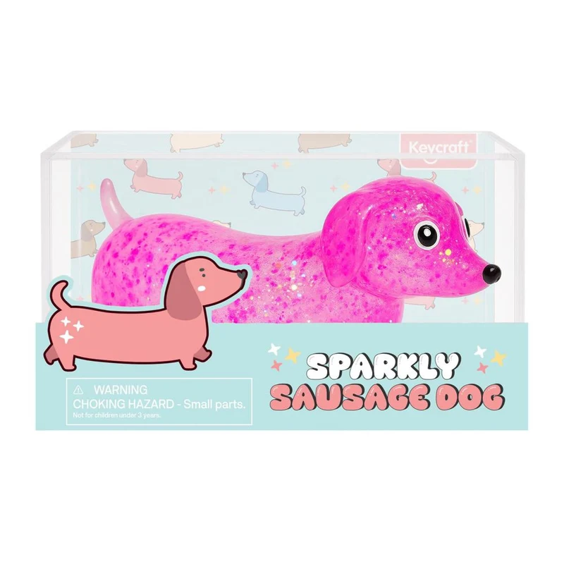 Sparkly Squishy Sausage Dog Glitter Dachshund Sensory Stress Toy