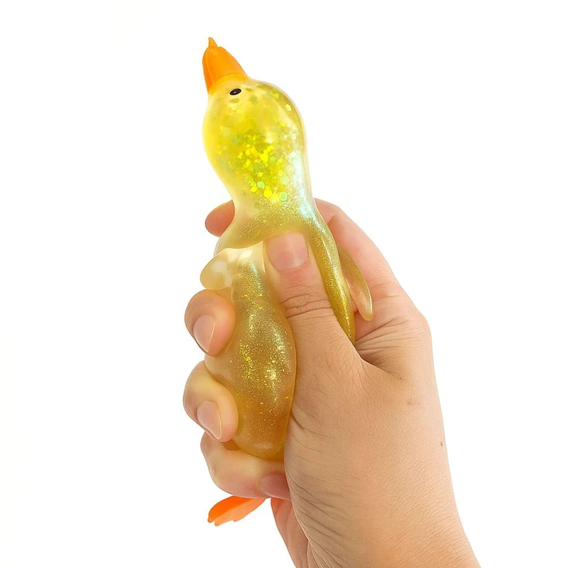 Keycraft Sparkly Squishy Duck Stretchy Glitter Sensory Toy