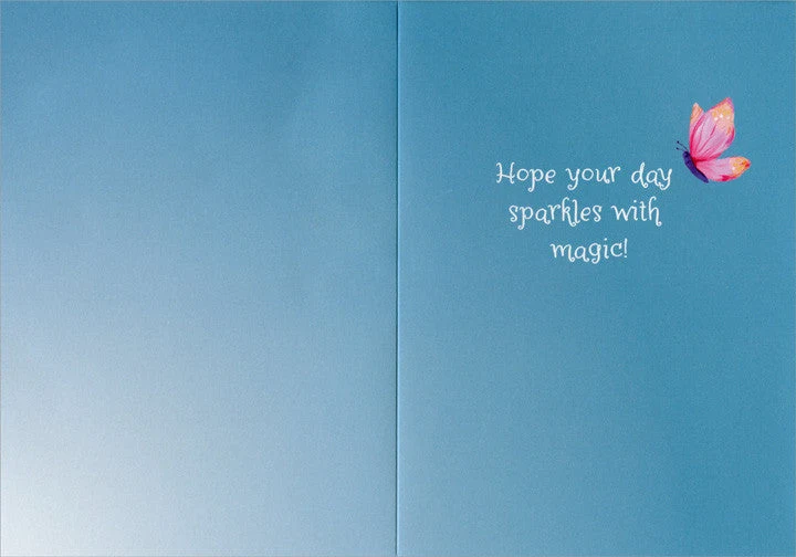 Fairies, Flowers, Desserts and Mushroom Table Juvenile Birthday Card for Girls