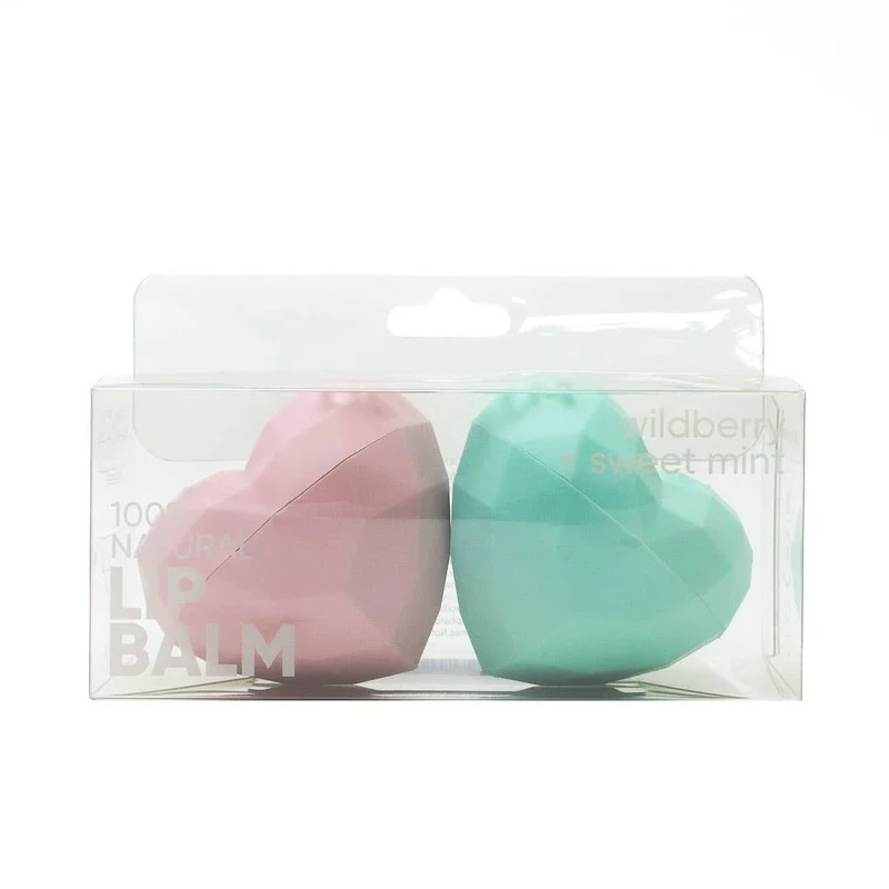 REBELS 2 Pack Heart Lip Balm 100% Natural