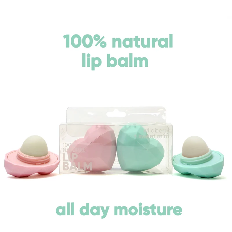 REBELS 2 Pack Heart Lip Balm 100% Natural