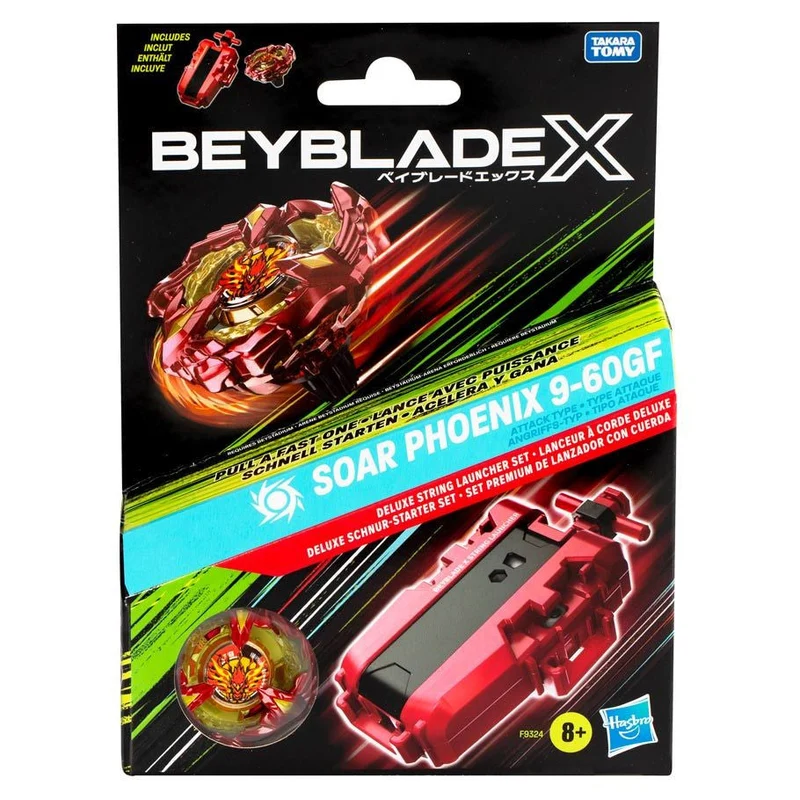 Beyblade X Soar Phoenix 9-60GF Deluxe String Launcher Attack Set