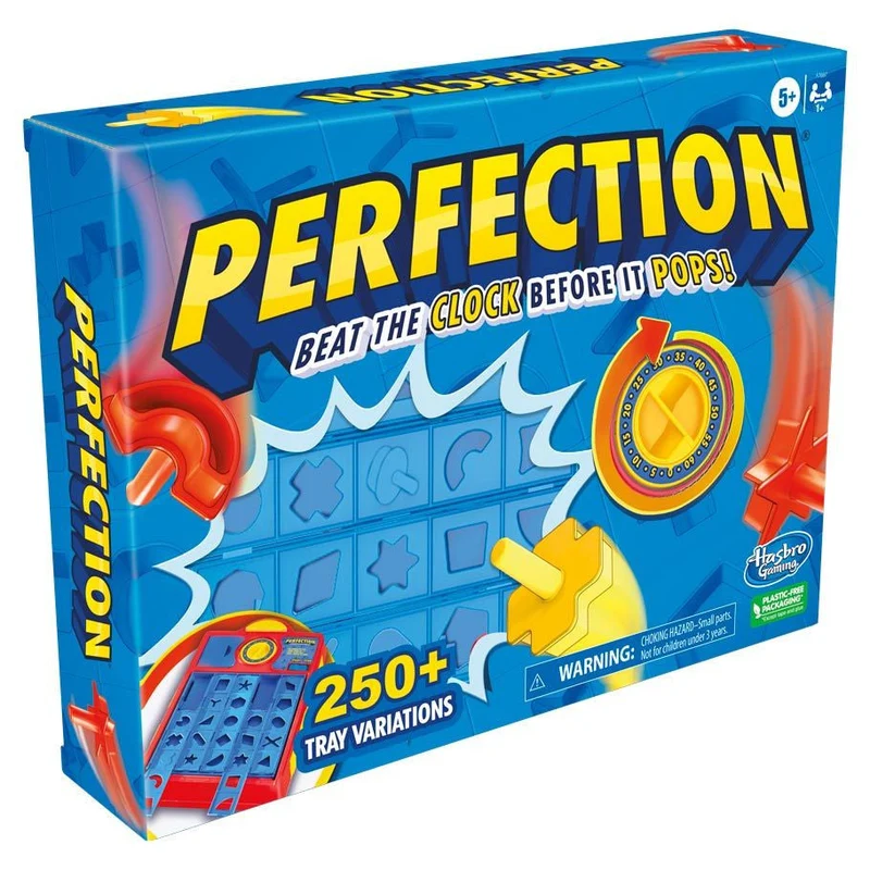 Hasbro Perfection Refresh Shape Matching Game with Timer and Trays