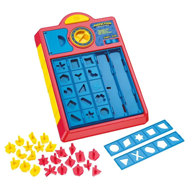 Hasbro Perfection Refresh Shape Matching Game with Timer and Trays