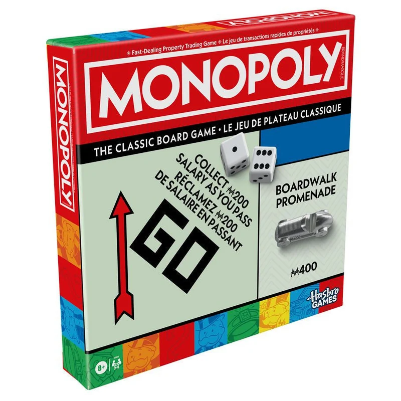 Hasbro Monopoly Refresh Board Game with Large Tokens and Tray