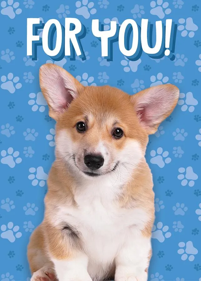 Adorable Golden Puppy Mini Gift Enclosure Card with Envelope