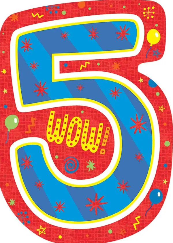 Birthday Note Card - 5th Birthday Foil