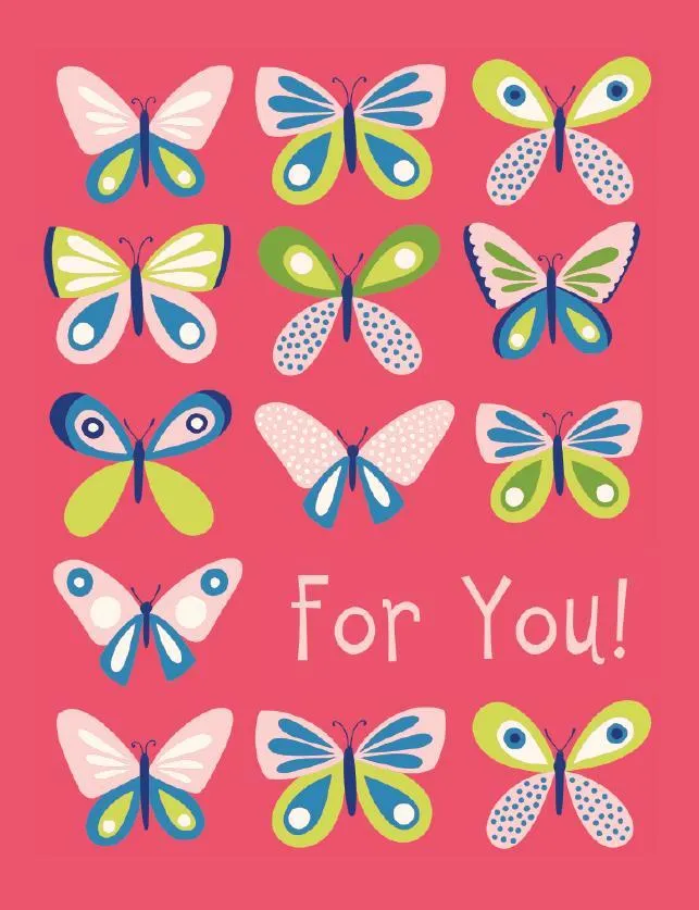 Butterflies Glitter Mini Gift Enclosure Card Birthday Note