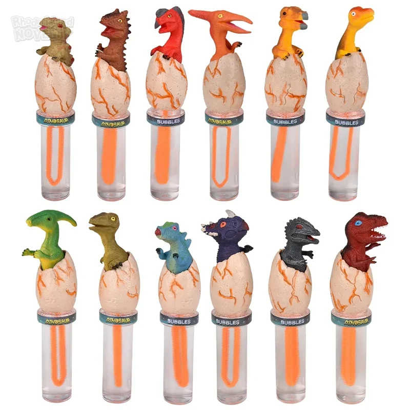 Hatching Dinosaur Bubble Wands with Transforming Action Figure Handle