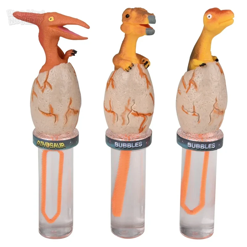 Hatching Dinosaur Bubble Wands with Transforming Action Figure Handle