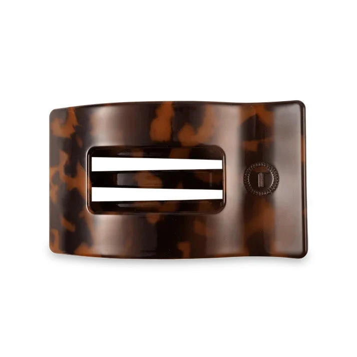 Teleties Tortoise Medium Flat Rectangle Hair Clip