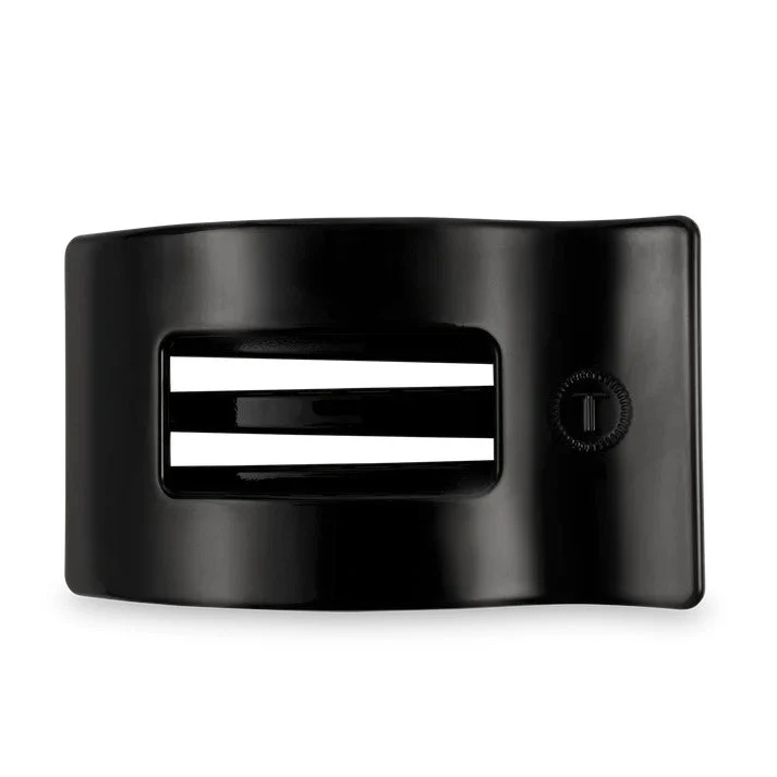 Teleties Jet Black Large Flat Rectangle Hair Clip