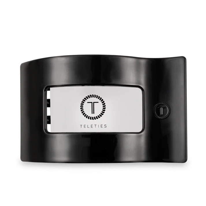 Teleties Jet Black Large Flat Rectangle Hair Clip