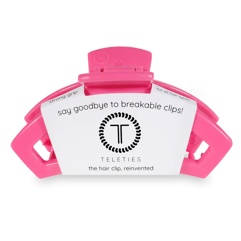 Large Teleties Open Claw Clip - Paradise Pink